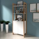 Ver imagem 2 de Armário Alto Multiuso com 2 Portas Az 1009 Amêndoa/branco - Tecno