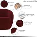 Ver imagem 3 de Conjunto 1 Sofá Living 180cm e 1 Poltrona Decorativa Sala de Estar Íbis Encosto Fixo Veludo Bordô G3