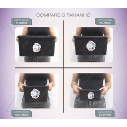 Caixa Organizadora Uninjet Tampa Floral 17l:Preto - 2