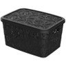 Caixa Organizadora Uninjet Tampa Floral 17l:Preto - 1