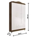 Ver imagem 3 de Quarto de Bebê Completo Guarda-Roupa 3 Portas, Cômoda e Berço Núbia Espresso Móveis