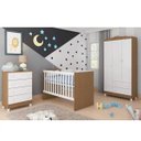 Ver imagem 1 de Quarto de Bebê Completo Guarda-Roupa 3 Portas, Cômoda e Berço Núbia Espresso Móveis