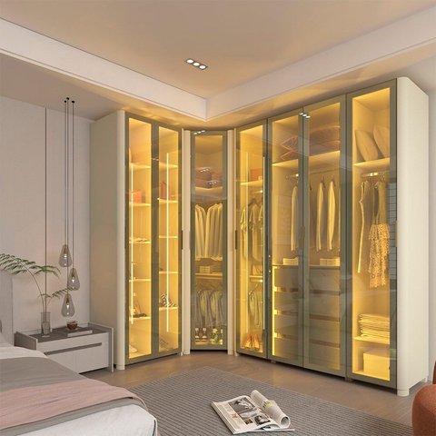 Guarda-Roupa Modulado Reflecta 7 Portas 260cm x 240cm Mod 016 100% MDF Innova Bege/Off White