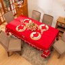 Toalha de Mesa Retangular para 6 Lugares Avulsa Bordada Natalina 2,20m X 1,50m - Decoração Natal Fim - 4