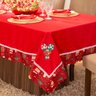 Toalha de Mesa Retangular para 6 Lugares Avulsa Bordada Natalina 2,20m X 1,50m - Decoração Natal Fim - 2