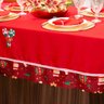Toalha de Mesa Retangular para 6 Lugares Avulsa Bordada Natalina 2,20m X 1,50m - Decoração Natal Fim - 3