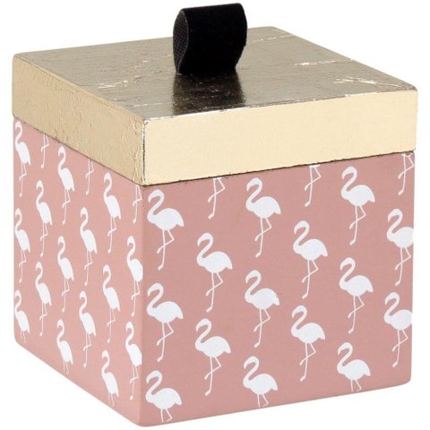 Penélope Caixa Organizadora 10x10x10cm Madeira Rosa