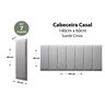 Placas Cabeceira Modulada Adesiva Casal Estofada 140cm x 60cm Kit 7 Placas - Suede Cinza - 2