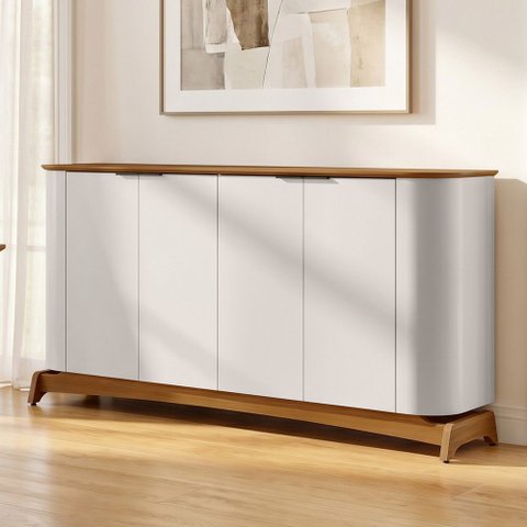 Aparador Buffet para Sala de Jantar 160cm Verbena N01 Off White Ypê - Lyam Decor