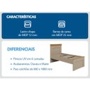 Ver imagem 4 de Conjunto Cama Solteiro Cômoda e Mesa de Cabeceira England MDF Corda/Freijó
