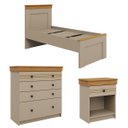 Ver imagem 2 de Conjunto Cama Solteiro Cômoda e Mesa de Cabeceira England MDF Corda/Freijó
