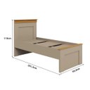 Ver imagem 3 de Conjunto Cama Solteiro Cômoda e Mesa de Cabeceira England MDF Corda/Freijó