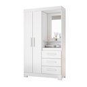 Ver imagem 1 de Guarda Roupa Solteiro 2 Portas 3 Gavetas Nt6020 Branco-rosa Nótável Móveis Branco-rosa