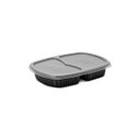 Ver imagem 1 de 100un Bandeja Refeição com 2 Divisórias 1150ml G322 Preta Freezer Microondas Galvanotek