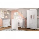 Ver imagem 1 de Quarto de Bebê Com Berço, Guarda-roupa 3 Portas e Cômoda Fraldário Gabi