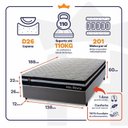 Ver imagem 3 de Conjunto Cama Box Casal c/ Molas Ensacadas Durham Cinza 138x188x60