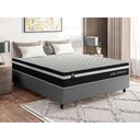 Ver imagem 2 de Conjunto Cama Box Casal c/ Molas Ensacadas Durham Cinza 138x188x60