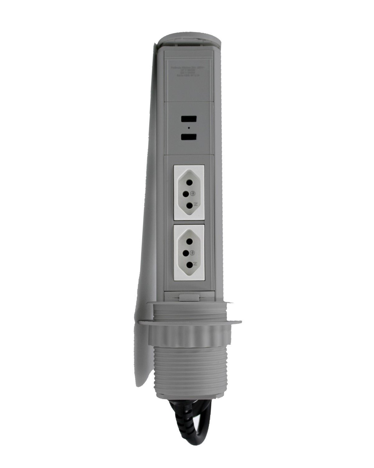 Bancada Torre Tomada Multiplug 2 tomadas + 2 usb Cor: Cinza - 1