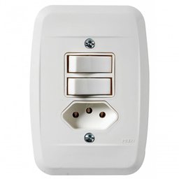 Interruptor Simples 2 T.s + Tomada 20a Embutir Branca 45107 - Pezzi - 1
