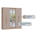 Ver imagem 4 de Guarda-Roupa 6 Portas 2 Gavetas Sonata New com Espelho Bege/Angelin/Duna