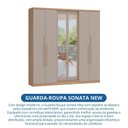 Ver mais imagens de Guarda-Roupa 6 Portas 2 Gavetas Sonata New com Espelho Bege/Angelin/Duna
