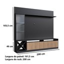 Ver imagem 3 de Kit Rack Ripado com Painel TV Até 60 Polegadas Capri Quiditá Preto Marrom