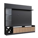 Ver imagem 1 de Kit Rack Ripado com Painel TV Até 60 Polegadas Capri Quiditá Preto Marrom