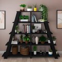Ver imagem 5 de Kit 2 Estante Multiuso Decorativa 5 Prateleiras Stela A06 Preto - Mpozenato