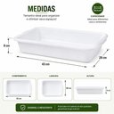 Ver mais imagens de Kit 2 Bandejas Organizadoras Grandes Brancas Plasticas Cozinha Armario Despensa Alimento