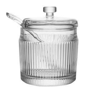 Açucareiro com Colher e Tampa Lines 10cm X 7,5cm Vidro - Wolff