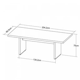 Mesa para Escritório 2 Metros Tamburato Artany - 7