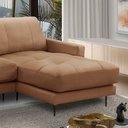 Ver imagem 3 de Sofá 3 Lugares Tributo H Chaise Direita Couro Camel