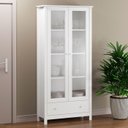 Ver mais imagens de Cristaleira 2 Portas Vidro 1 Gaveta 180x80 Cm E954 Branco Dtall