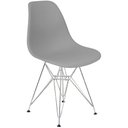 Ver imagem 1 de Cadeira Charles Eames Eiffel Base Metal Cromado Cinza