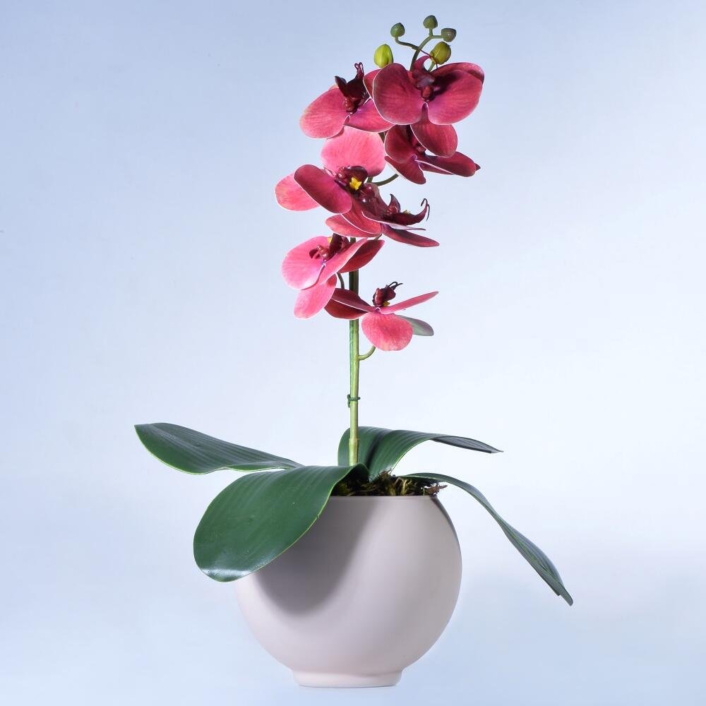 Arranjo de Orquídea Artificial Goiaba em Vaso Nude - 2