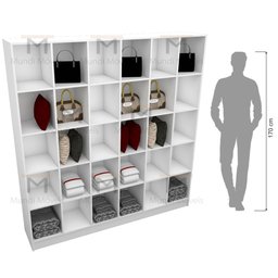 ARMÁRIO COLMÉIA 5X6 NICHOS 100%MDF M56.2020.B (LOJA,CLOSET) MUNDI MOVEIS - 3