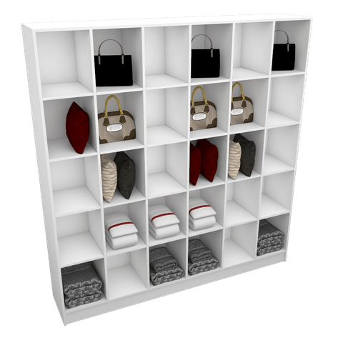 ARMÁRIO COLMÉIA 5X6 NICHOS 100%MDF M56.2020.B (LOJA,CLOSET) MUNDI MOVEIS