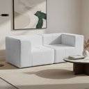 Ver imagem 2 de Sofá 2 Lugares para Sala Living Modular 176cm Lancaster F04 Bouclê Branco - Lyam Decor