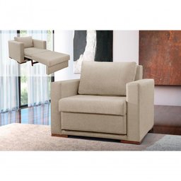 Poltrona Cama Hermes Luxo Castellar Móbile Linho Bege Claro - 3