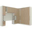 Ver imagem 1 de Quarto Casal Modulado 6 Pecas Seletto Areia Jequitiba Henn Areia Jequitiba