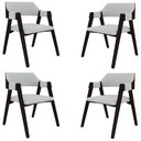 Ver imagem 1 de Kit 4 Cadeiras Sala de Jantar e Jogos Carteados Madeira Maciça Poker Linho Cinza/tabaco G42 - Gran B