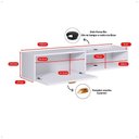 Ver imagem 5 de Rack Home Suspenso 1.20 Estante Tv 42" Bancada Flutuante 1 Porta Nicho Decoração Sala Quarto Retrô