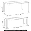Ver imagem 4 de Mesa Madeira 180cm e 2 Bancos 150cm Floris Castanho F07 - Mpozenato