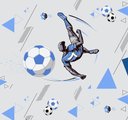 Ver imagem 2 de Papel de Parede Tema Futebol ( Fundo Cinza )