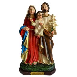Imagem Da Sagrada Família Jesus Maria E José Resina 20 Cm - 2