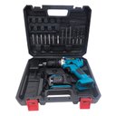 Ver imagem 2 de Parafusadeira Furadeira Bateria Espaçofix Maleta com 13 Peças 12v