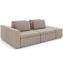 Ver imagem 1 de Sofá Ilha com Puff para Sala Living 245cm Amber M03 Veludo Bege - Lyam Decor