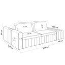 Ver imagem 5 de Sofá Ilha com Puff para Sala Living 245cm Amber M03 Veludo Bege - Lyam Decor