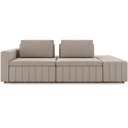 Ver imagem 3 de Sofá Ilha com Puff para Sala Living 245cm Amber M03 Veludo Bege - Lyam Decor