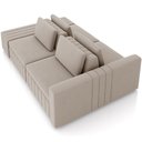 Ver imagem 6 de Sofá Ilha com Puff para Sala Living 245cm Amber M03 Veludo Bege - Lyam Decor